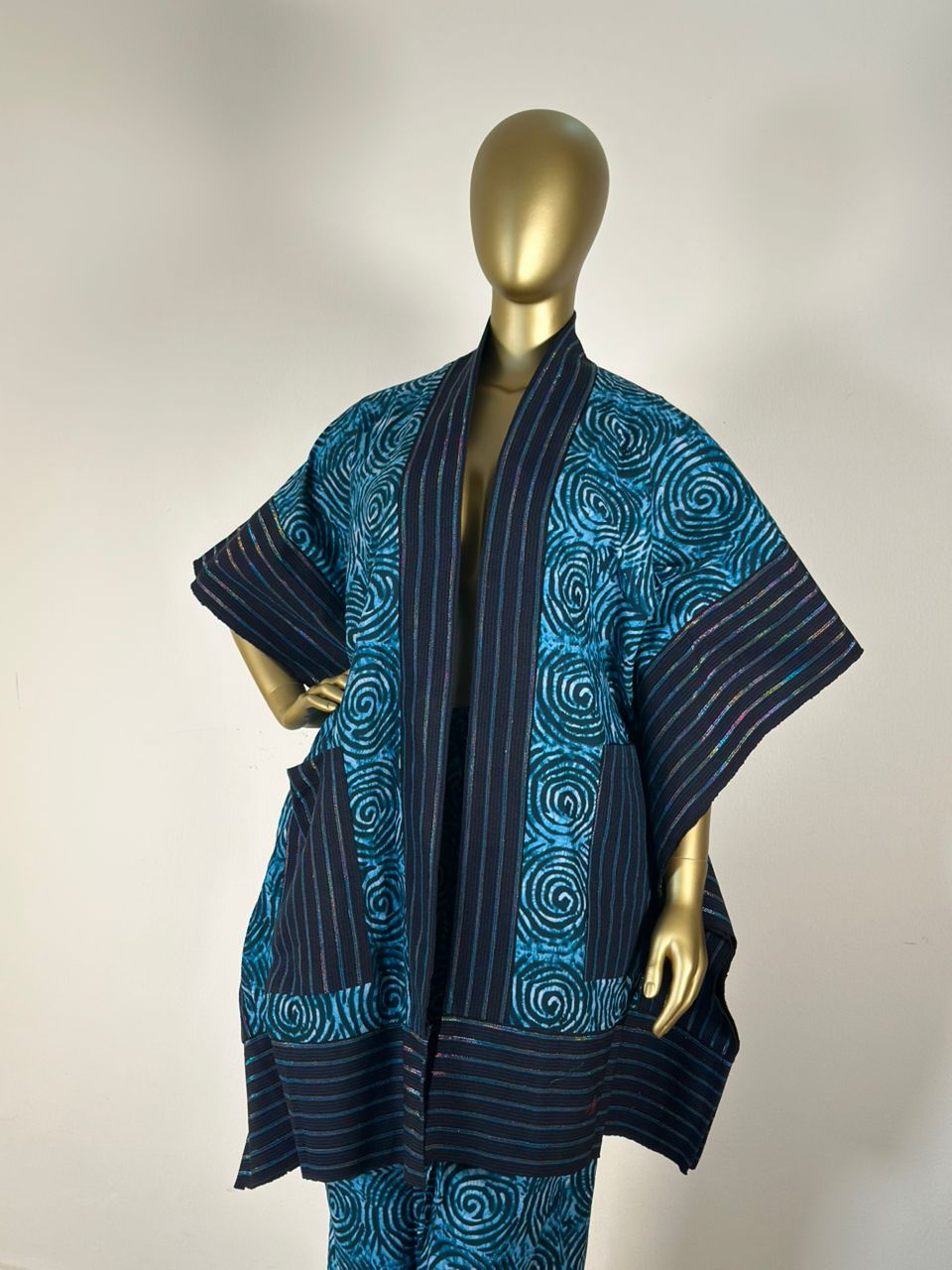 Blue & Black Ankara Kimono Set – Modern Royalty | Coul Fashion