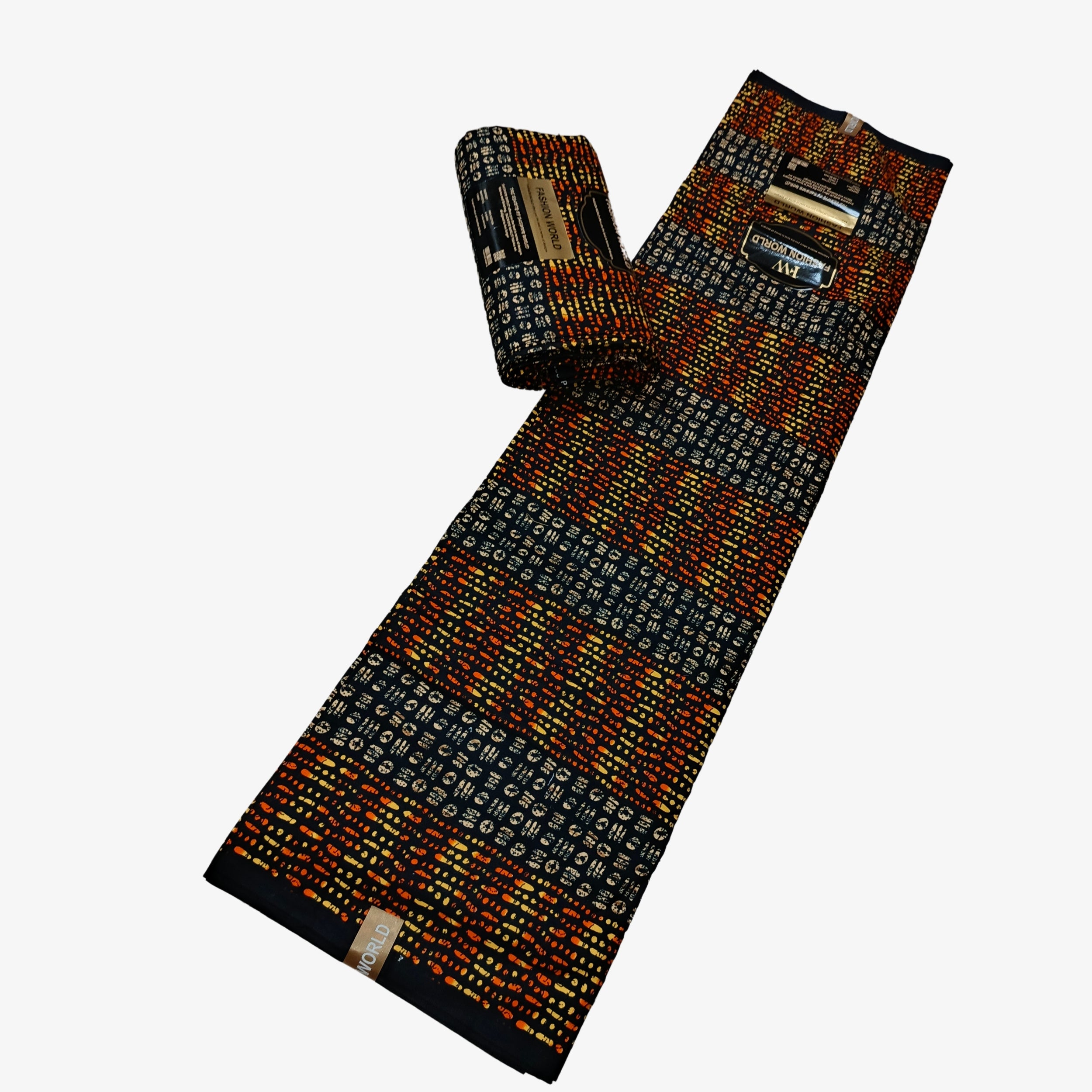 African Wax Print Fabric “Sunset Tribal Matrix” | Coul Fashion