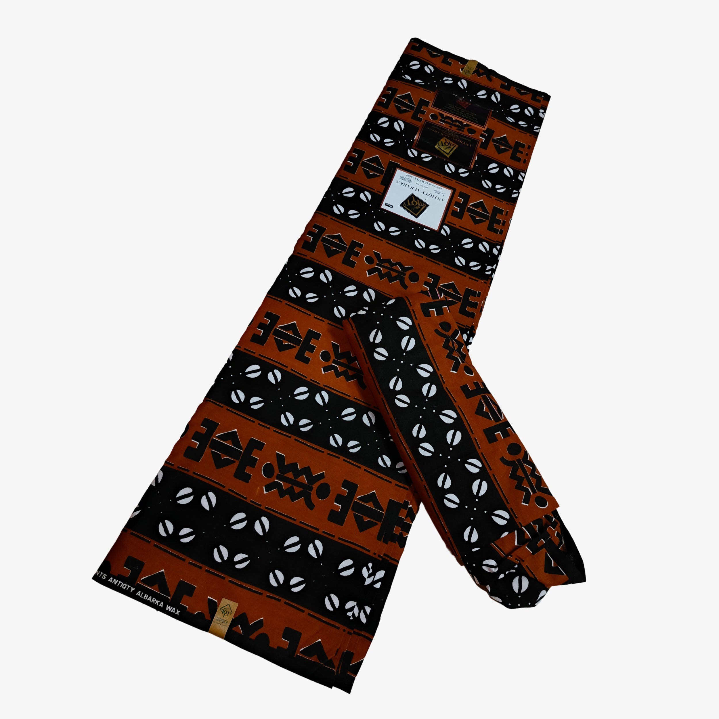 African Wax Print Fabric “Tribal Rust Cowrie” | Coul Fashion