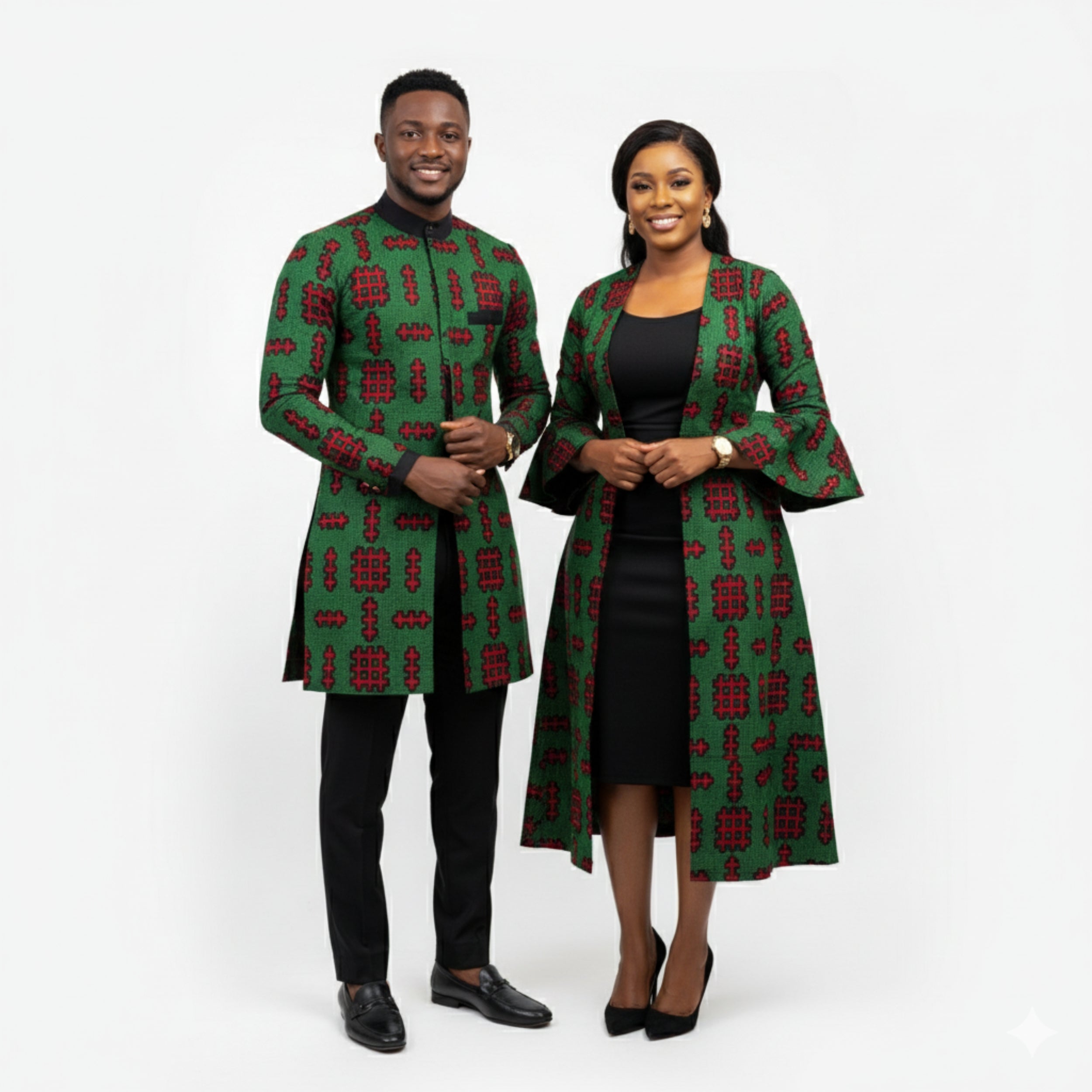 African Wax Print Fabric “Emerald Tribal Matrix” | Coul Fashion