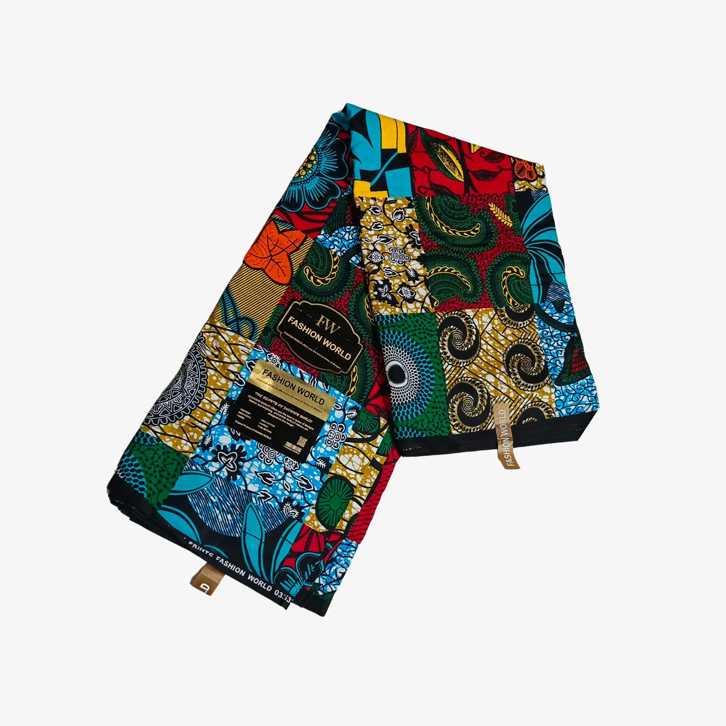 African Wax Print Fabric “Tropical Mosaic Elegance” | Coul Fashion