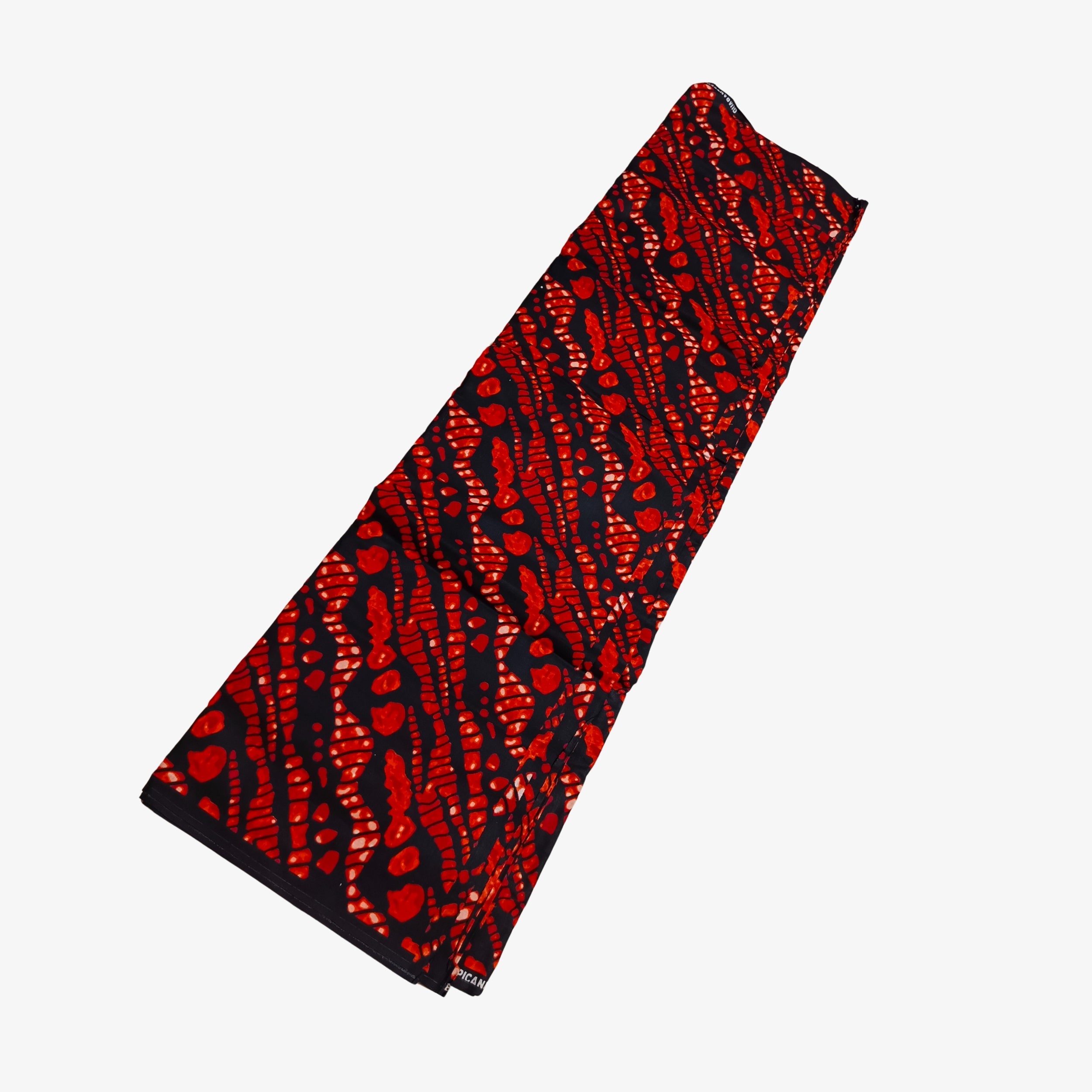 African Wax Print Fabric “Crimson Waves” | Coul Fashion