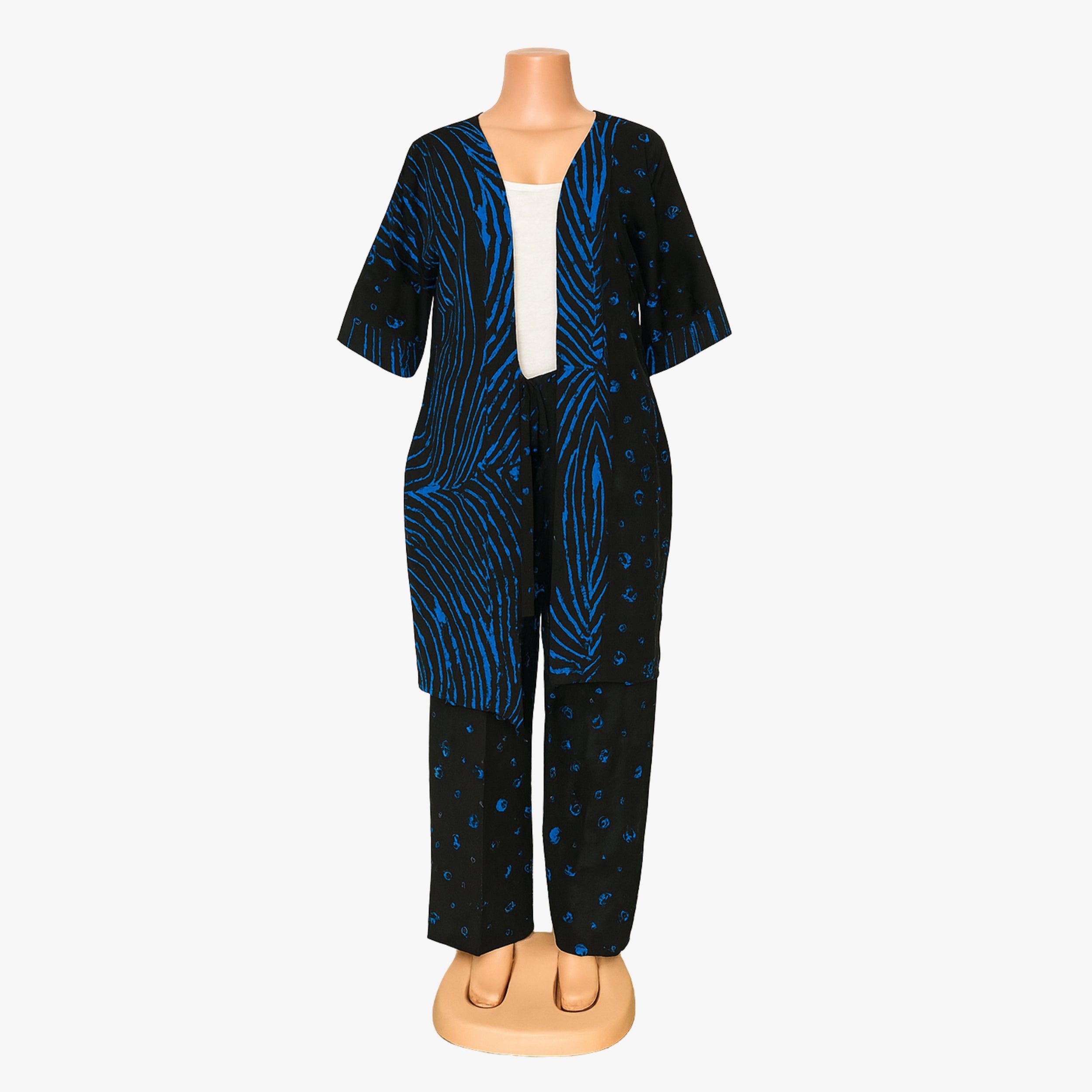 Blue & Black Ankara Dress Set "Graceful Elegance" | Coul Fashion