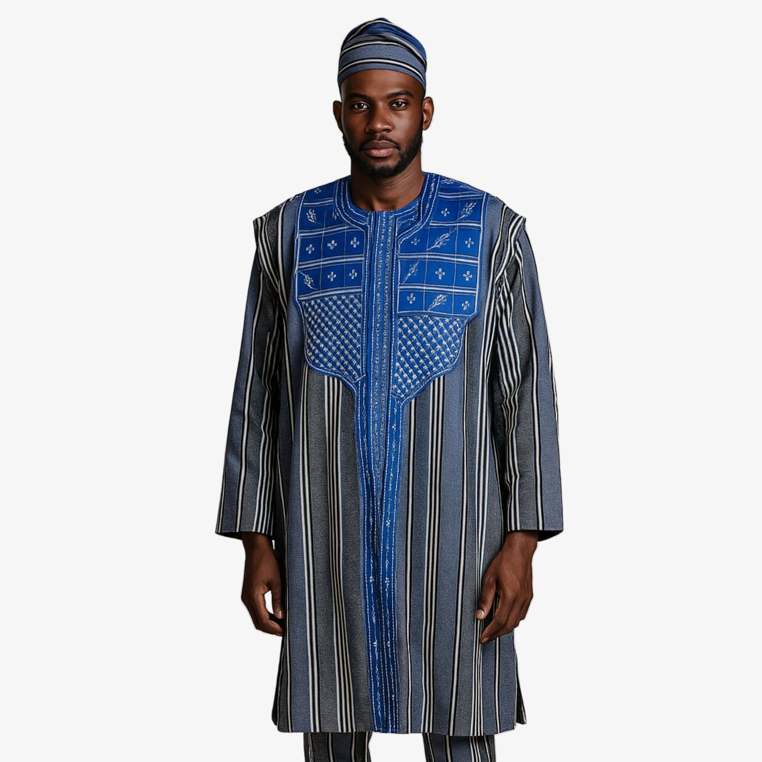 Men’s Royal Blue Faso Dan Fani Set – A Legacy of Power and Prestige | Coul Fashion