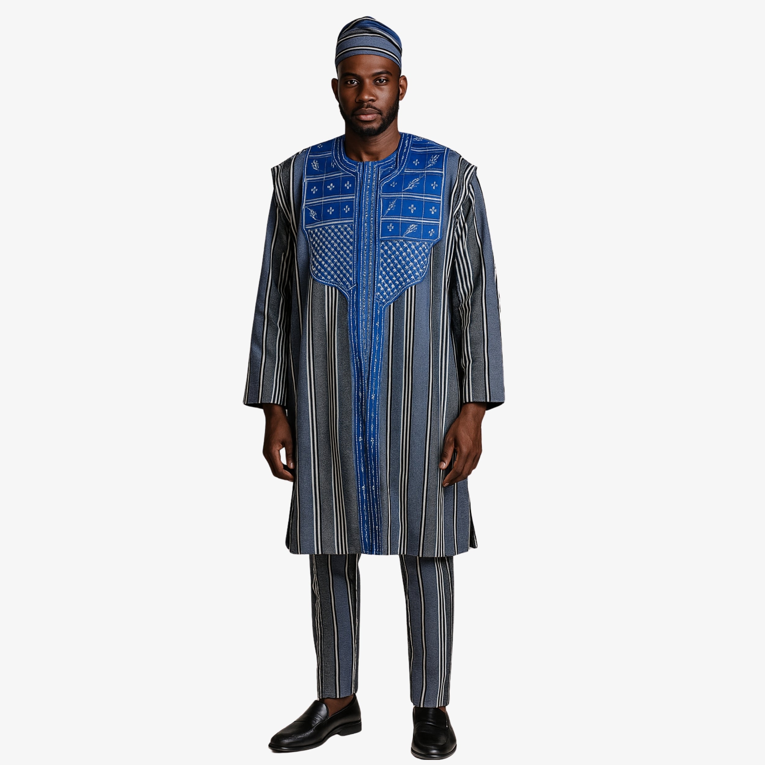 Men’s Royal Blue Faso Dan Fani Set – A Legacy of Power and Prestige | Coul Fashion