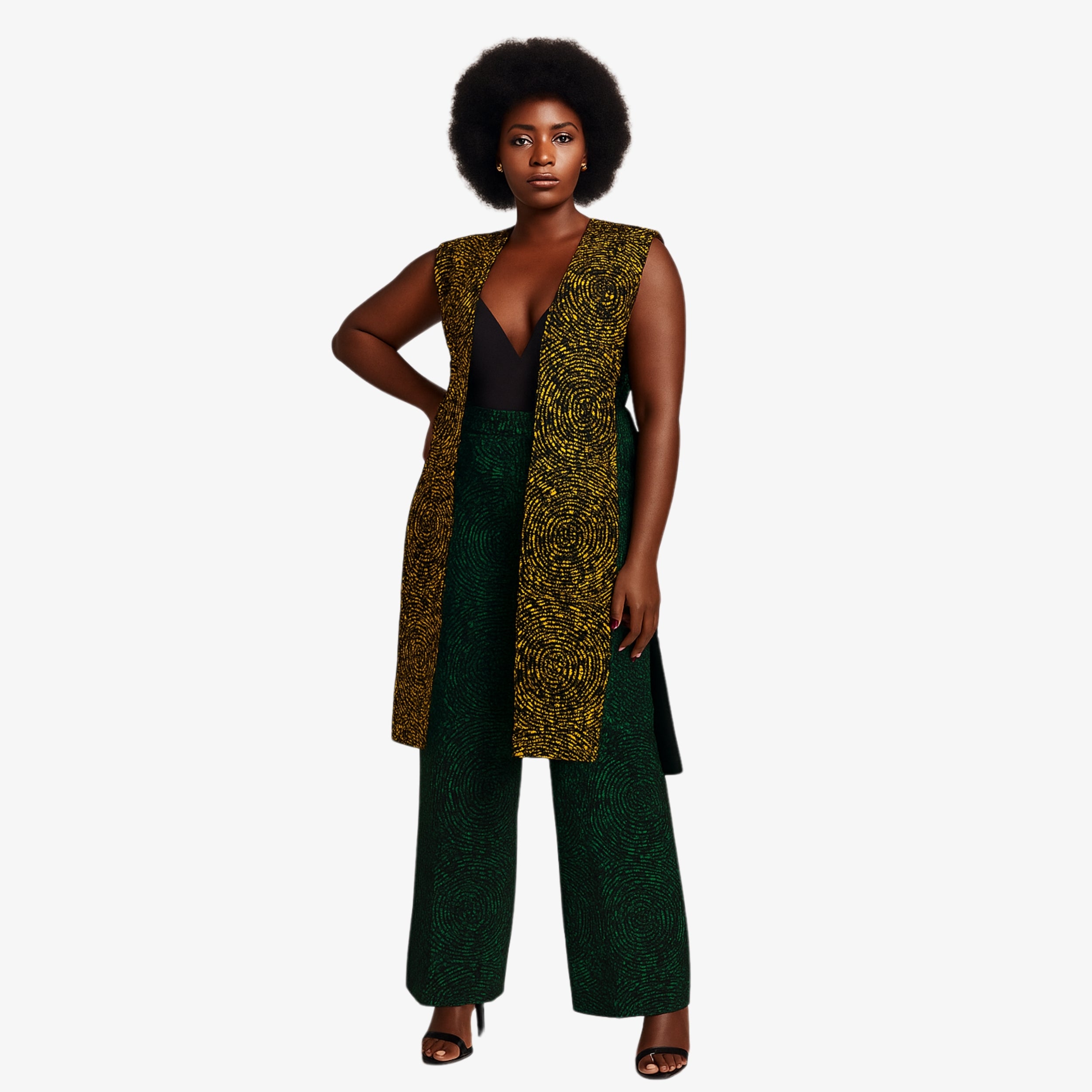 Green & Gold Ankara Kimono Set – Modern Heritage | Coul Fashion