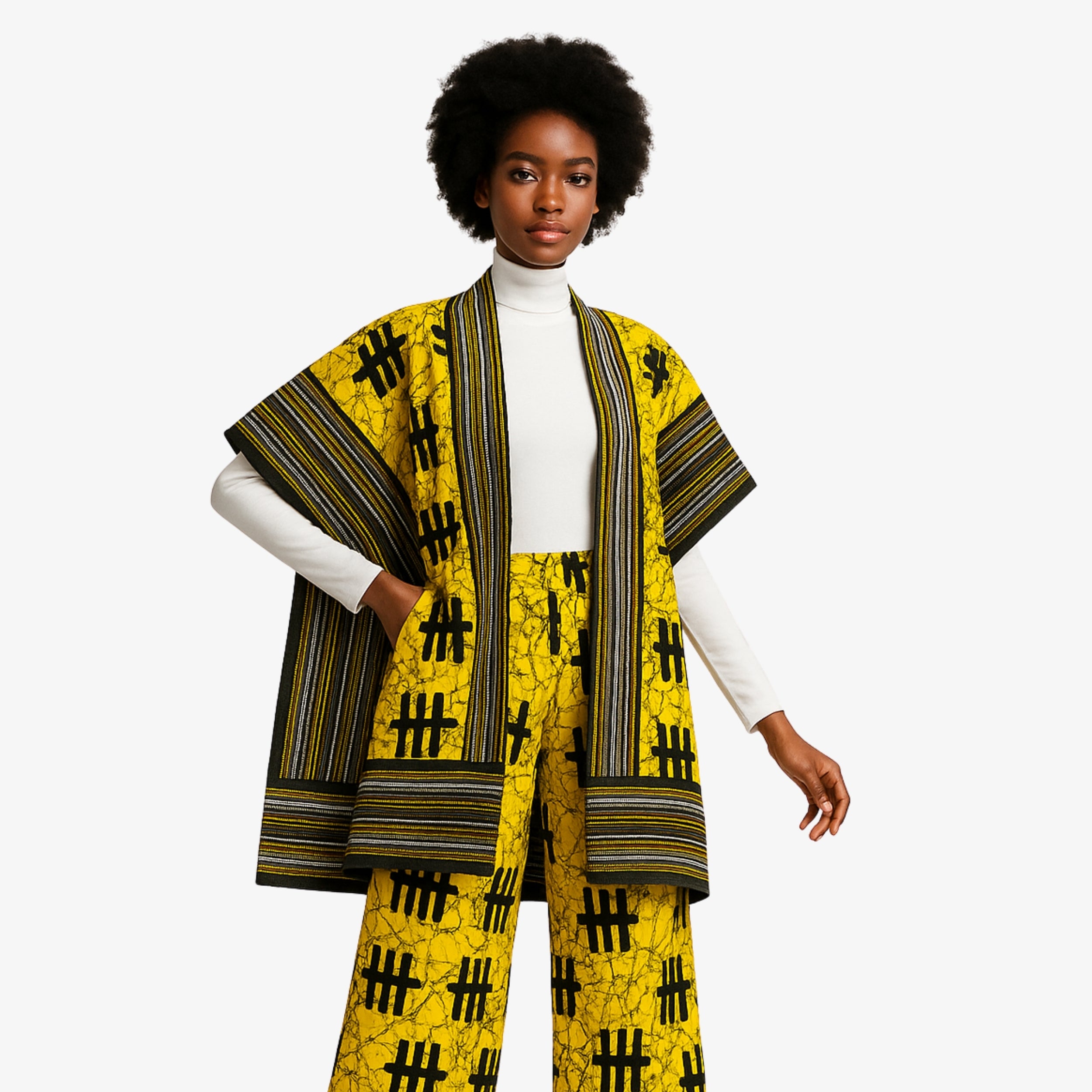 Yellow & Black Ankara Kimono Set – The Soul of Faso | Coul Fashion
