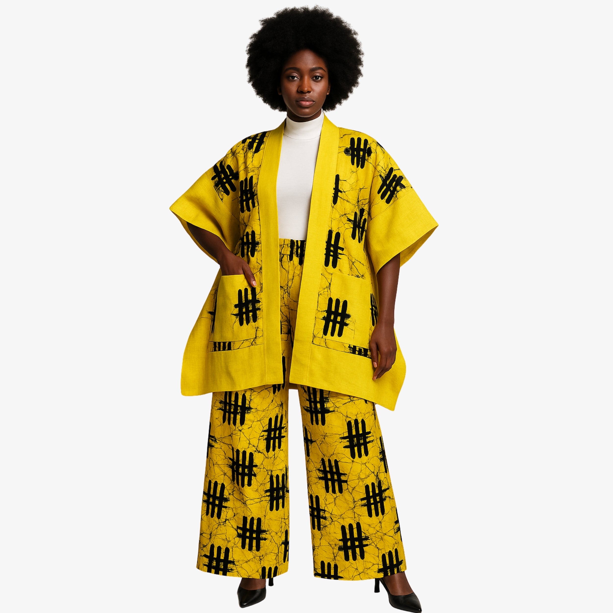 Yellow Ankara Kimono Set – Radiant Heritage | Coul Fashion