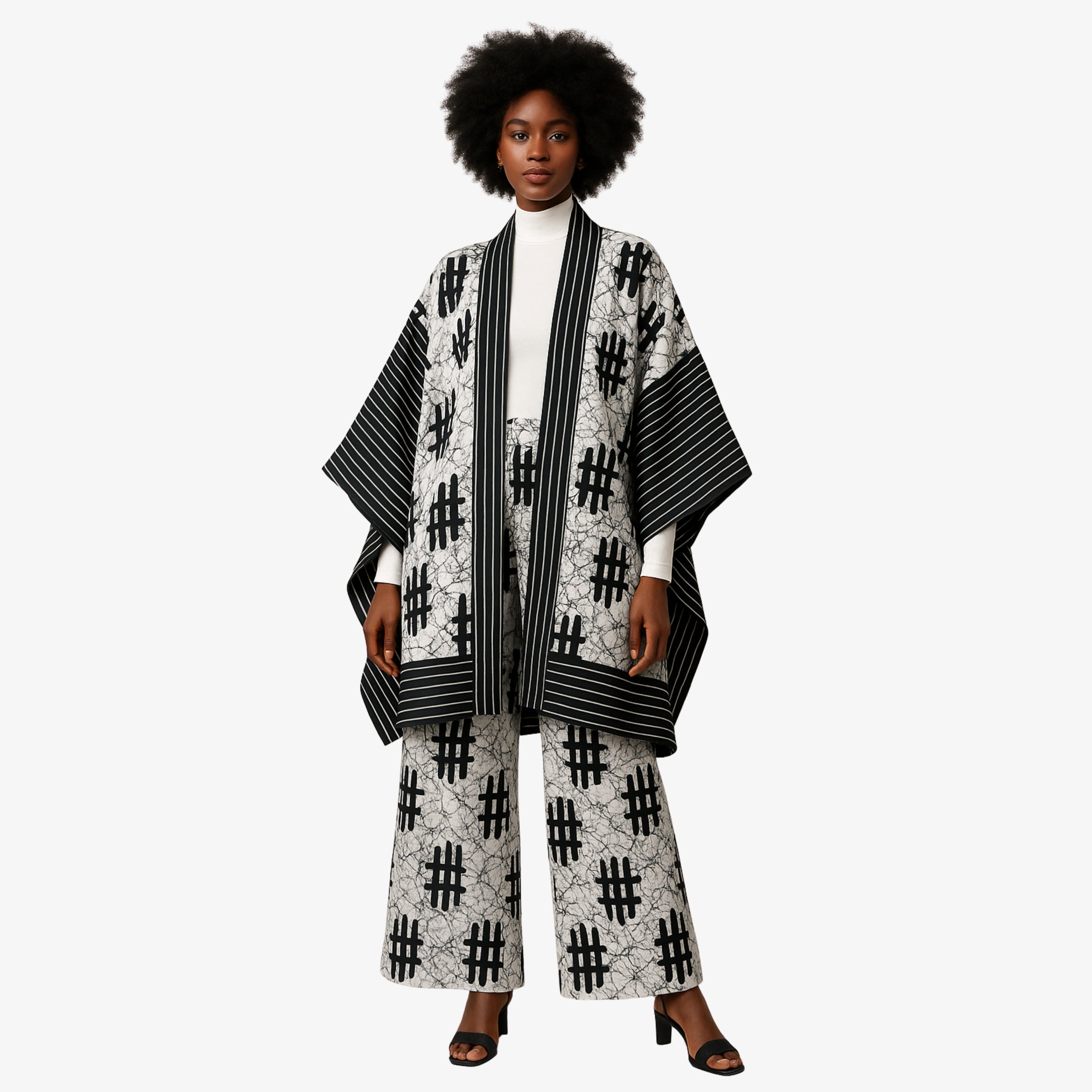 The Monochrome Elegance Kimono – Essence of Elegance | Coul Fashion