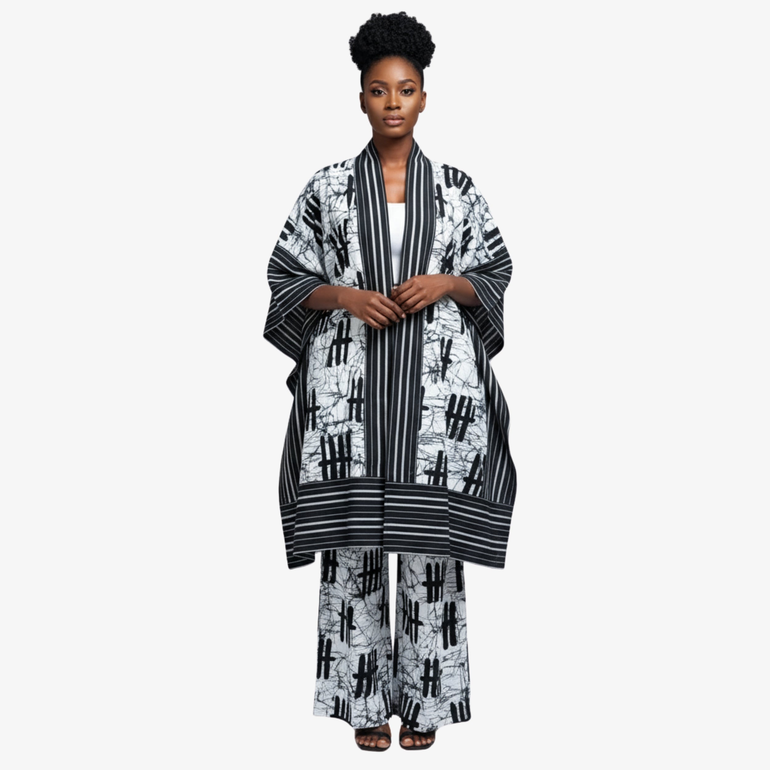 The Monochrome Elegance Kimono – Essence of Elegance | Coul Fashion