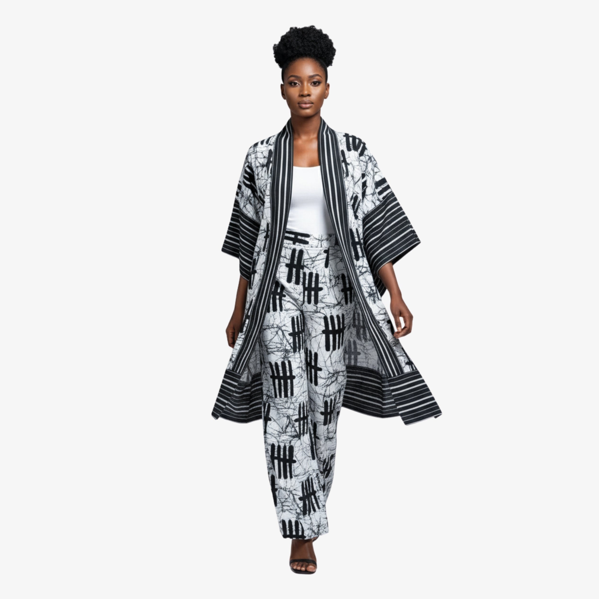 The Monochrome Elegance Kimono – Essence of Elegance | Coul Fashion