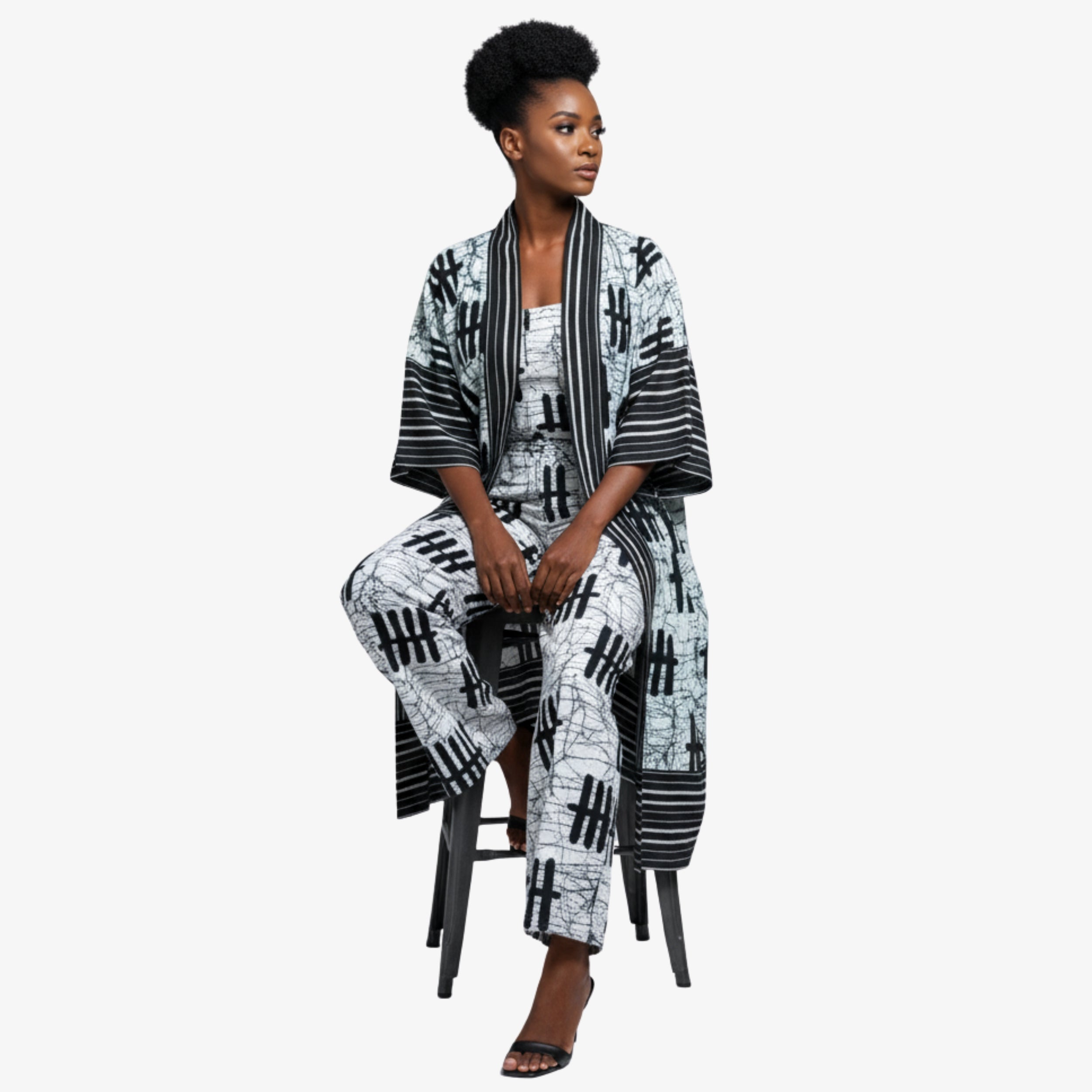 The Monochrome Elegance Kimono – Essence of Elegance | Coul Fashion