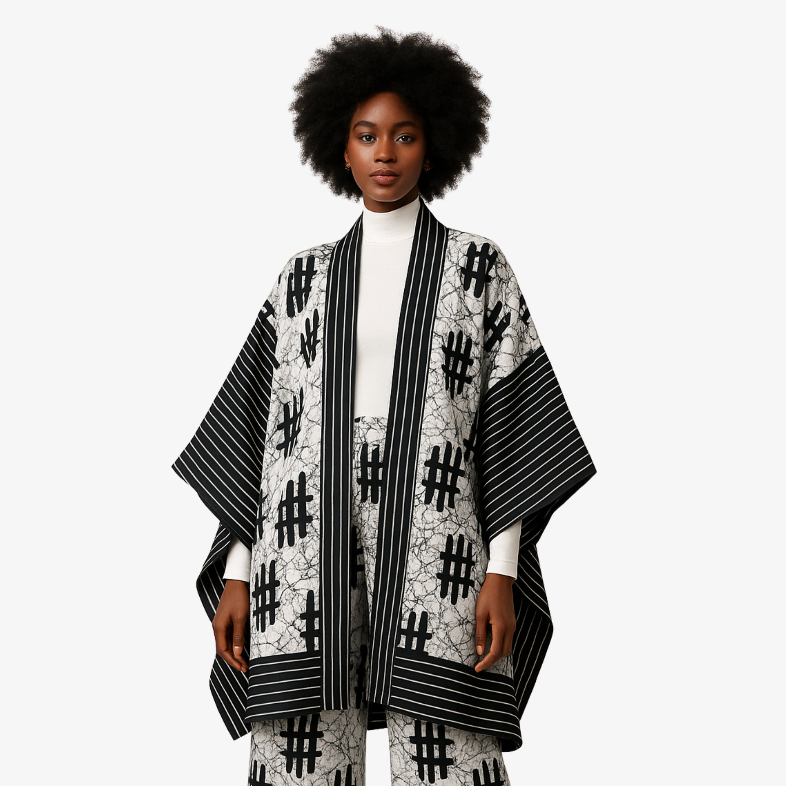 The Monochrome Elegance Kimono – Essence of Elegance | Coul Fashion