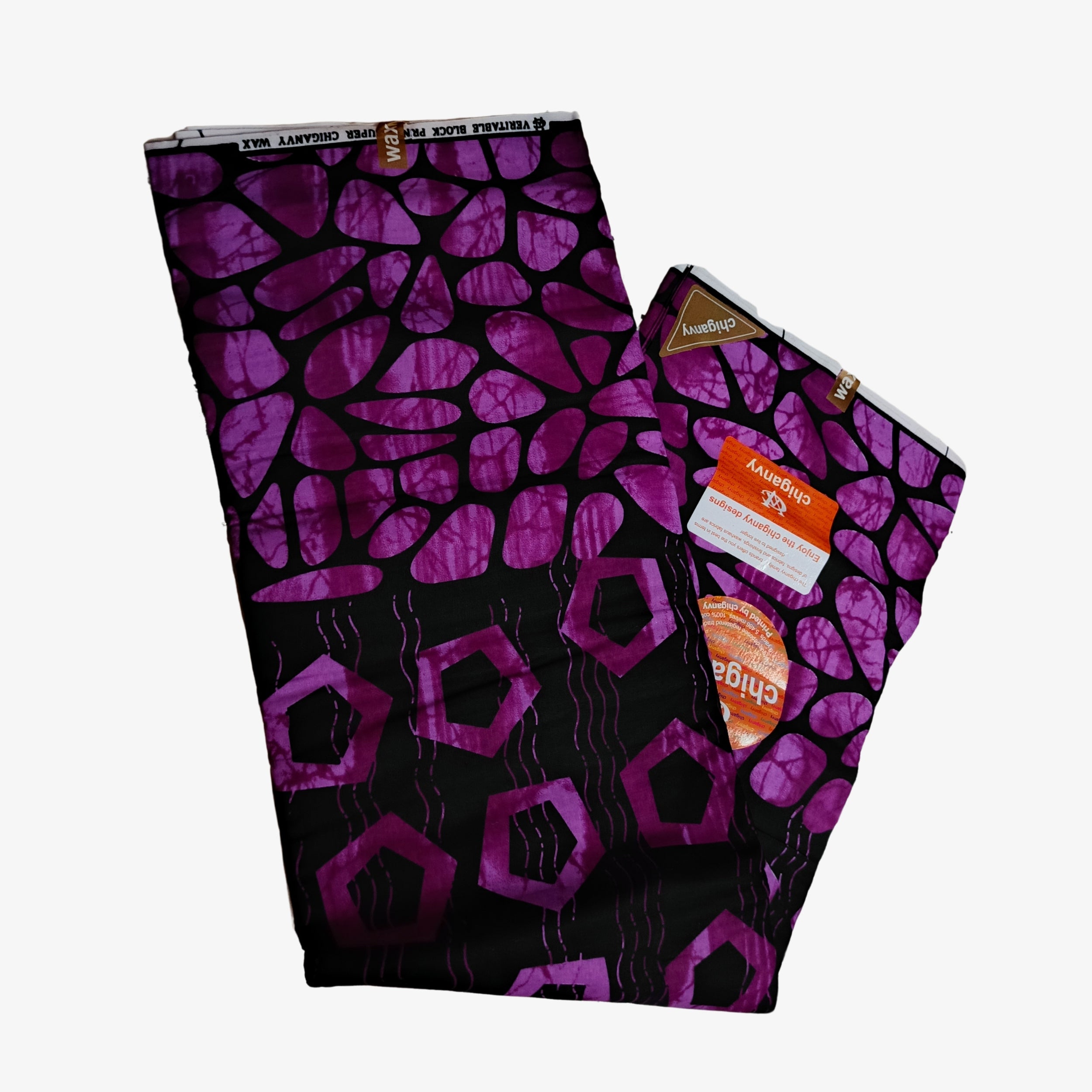 African Wax Print Fabric “Royal Violet Pebble” | Coul Fashion