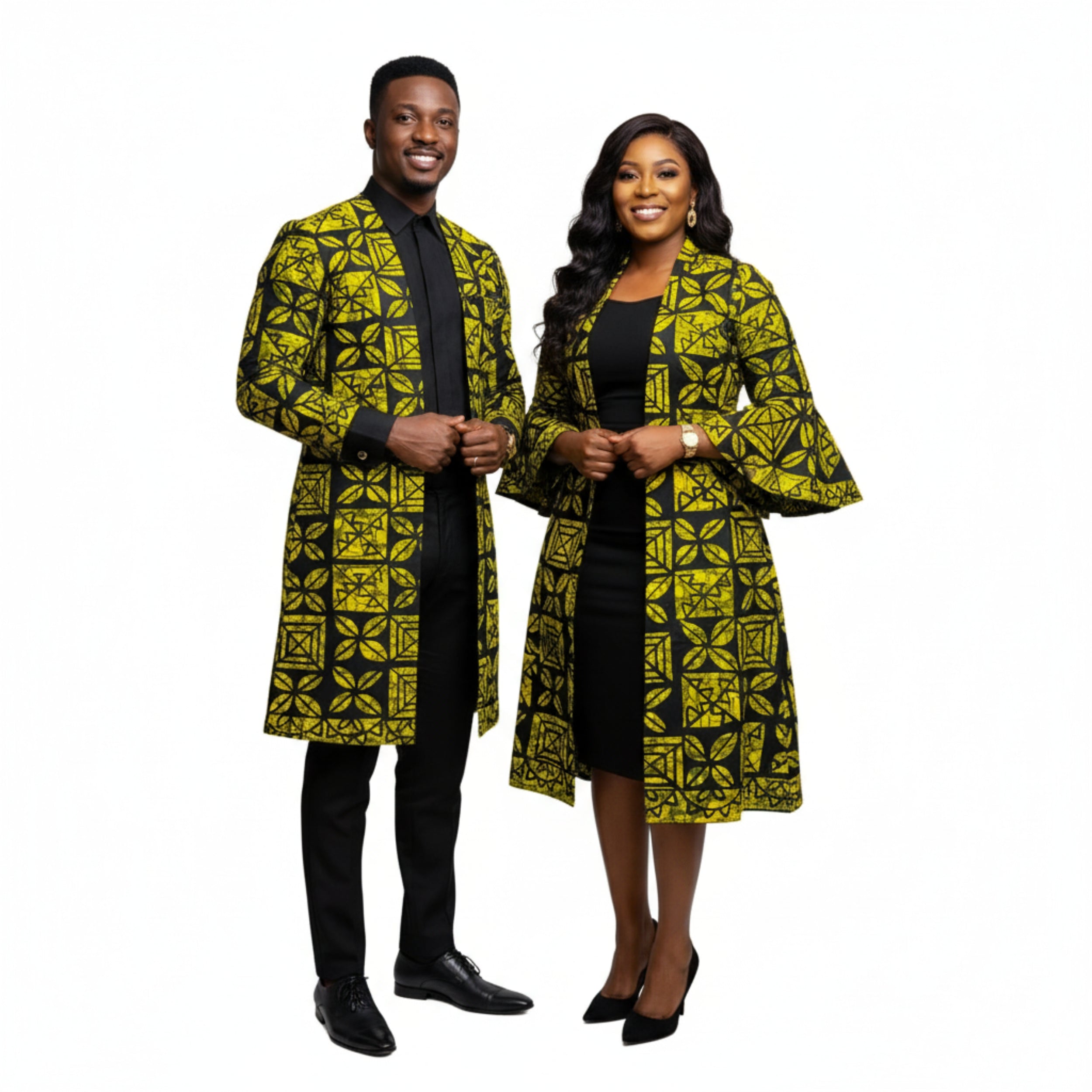 African Wax Print Fabric “Golden Ancestral Geometry” | Coul Fashion