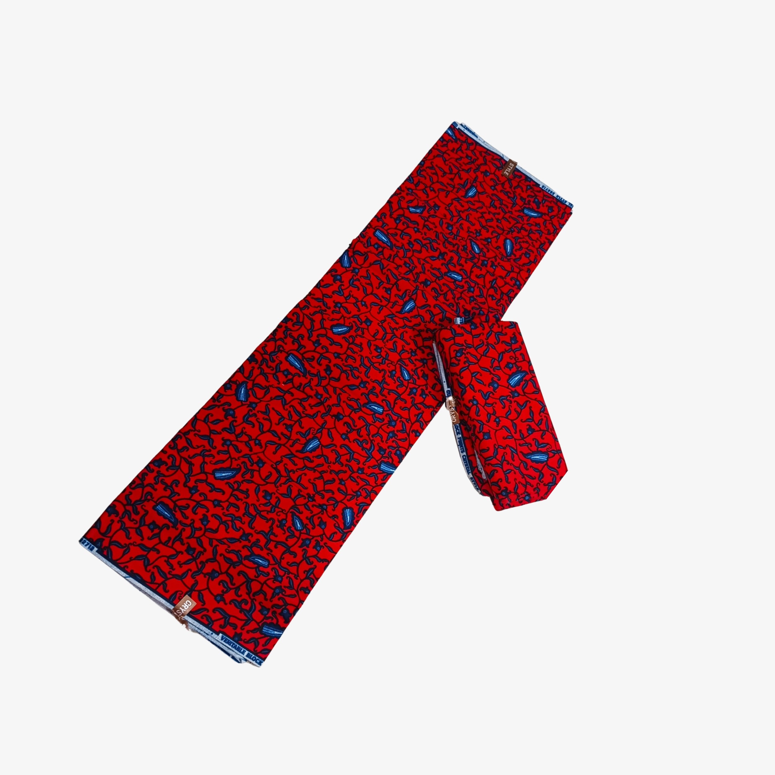 African Wax Print Fabric “Crimson Rhythm Waves” | Coul Fashion