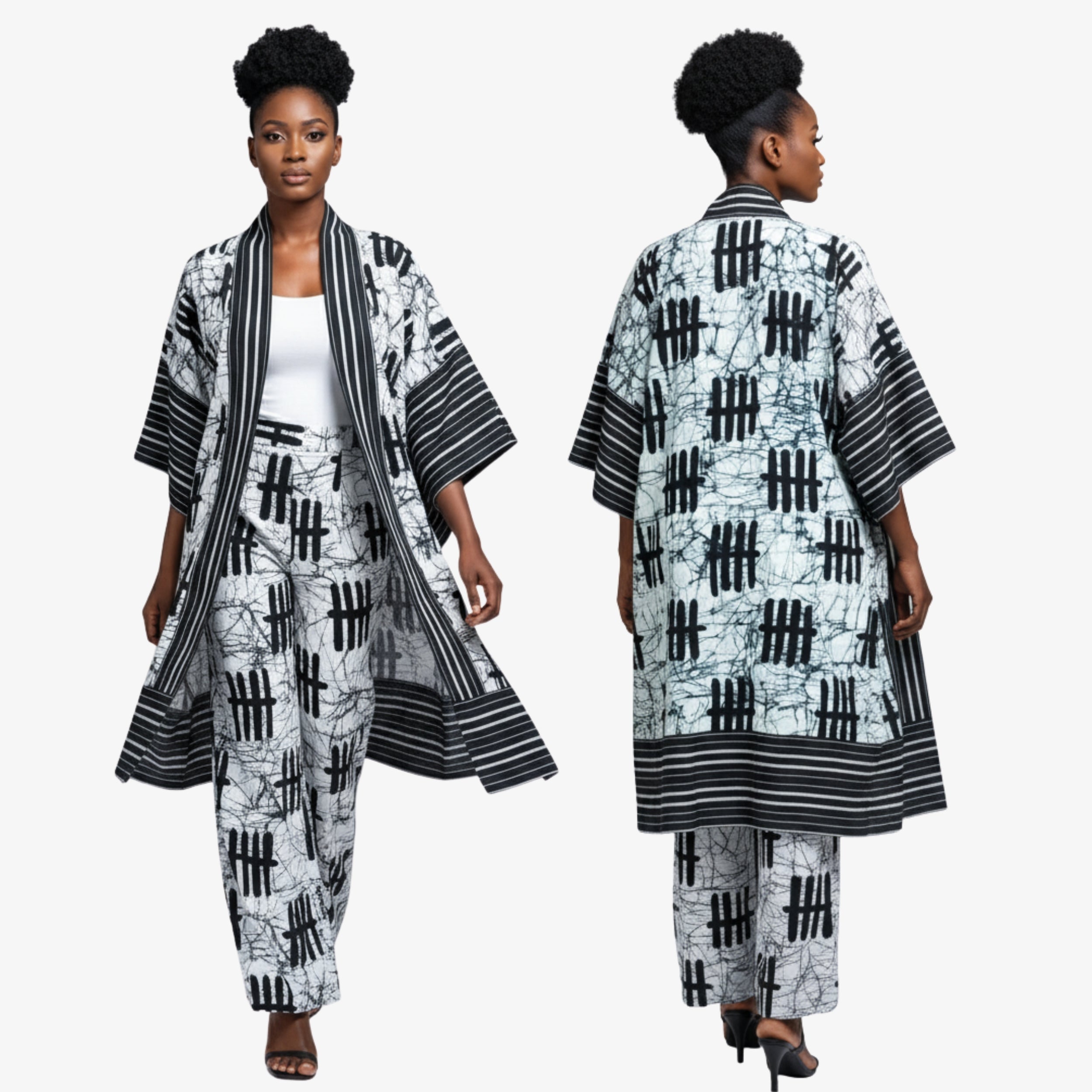 The Monochrome Elegance Kimono – Essence of Elegance | Coul Fashion