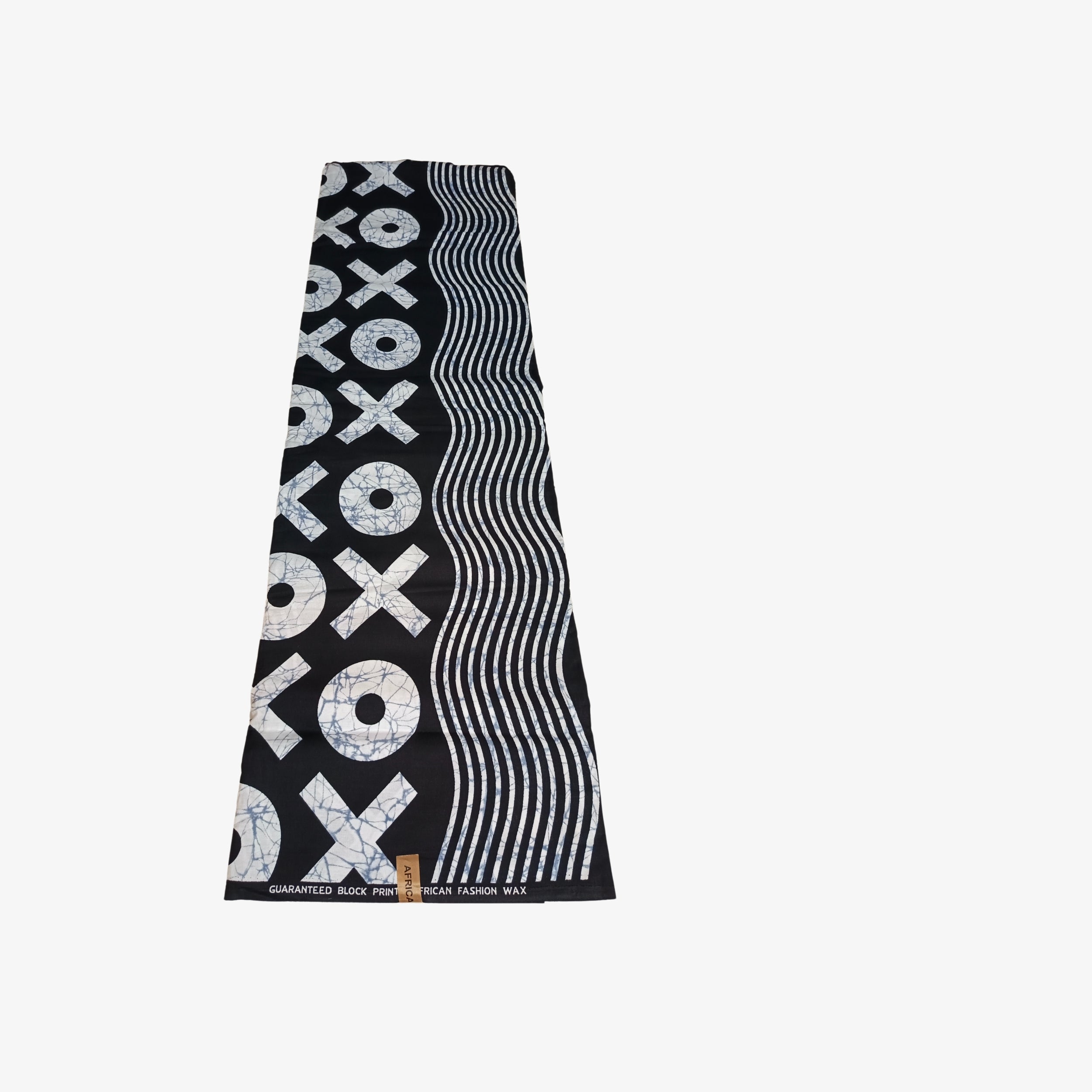 African Wax Print Fabric “Monochrome XO Motion” | Coul Fashion