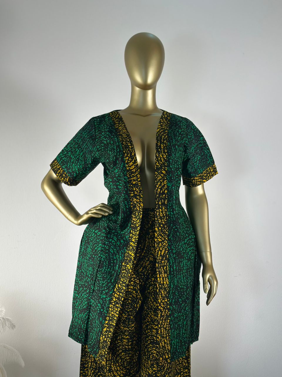 Yellow & Green Ankara Dress Set "Graceful Comtemporary Elegance" | Coul Fashion